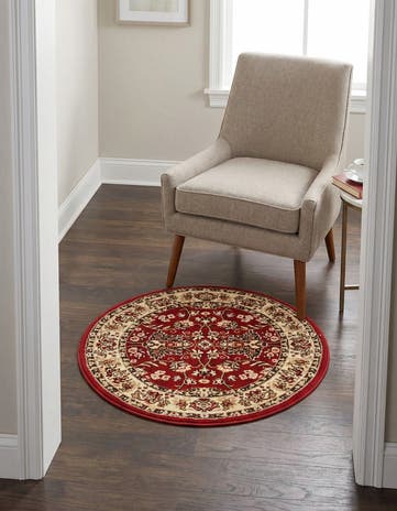 Burgundy Yasmin Round Rug