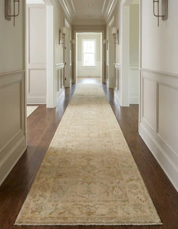 2' 9 x 12' 11 Hand Knotted Oushak Wool Runner Rug