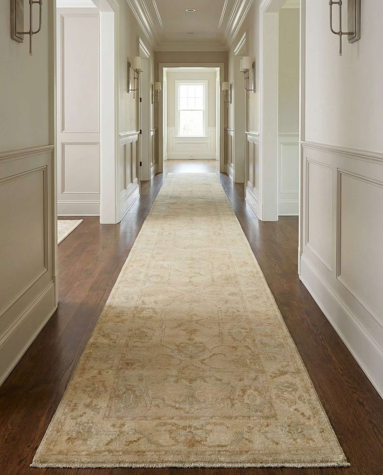 2' 9 x 12' 11 Hand Knotted Oushak Wool Runner Rug
