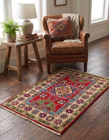 2' x 2' 11 Hand Knotted Kazak Rug