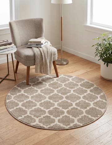 3' x 3' Lattice Round Rug