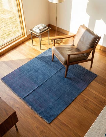 4' 3 x 4' 6 Hand Woven Kilim Modern Wool Square Rug