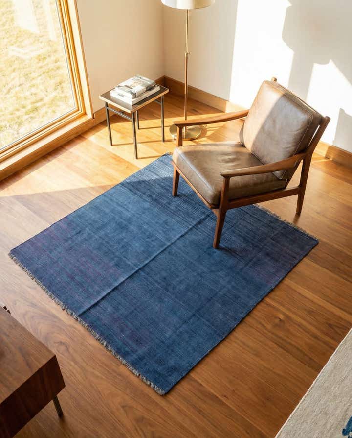 4' 3 x 4' 6 Hand Woven Kilim Modern Wool Square Rug
