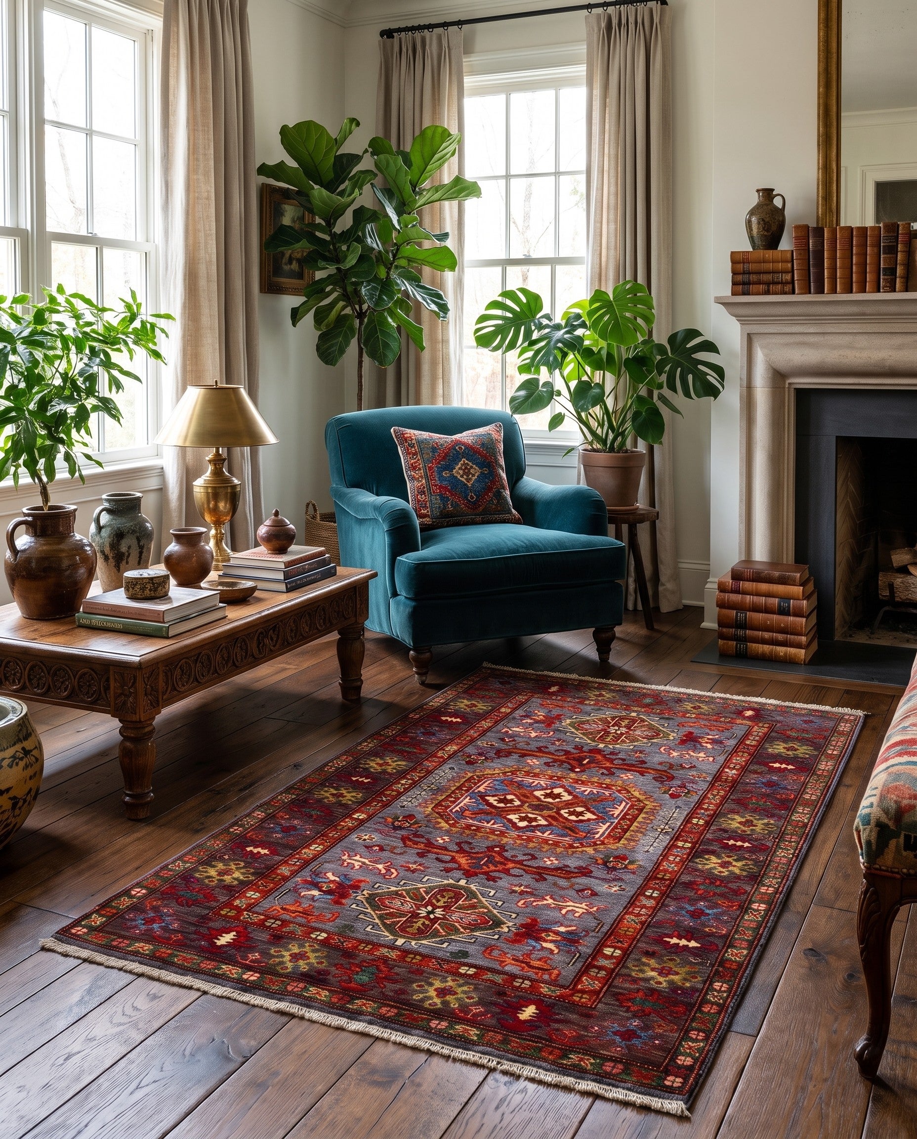 3' 7 x 5' Hand Knotted Kazak Rug