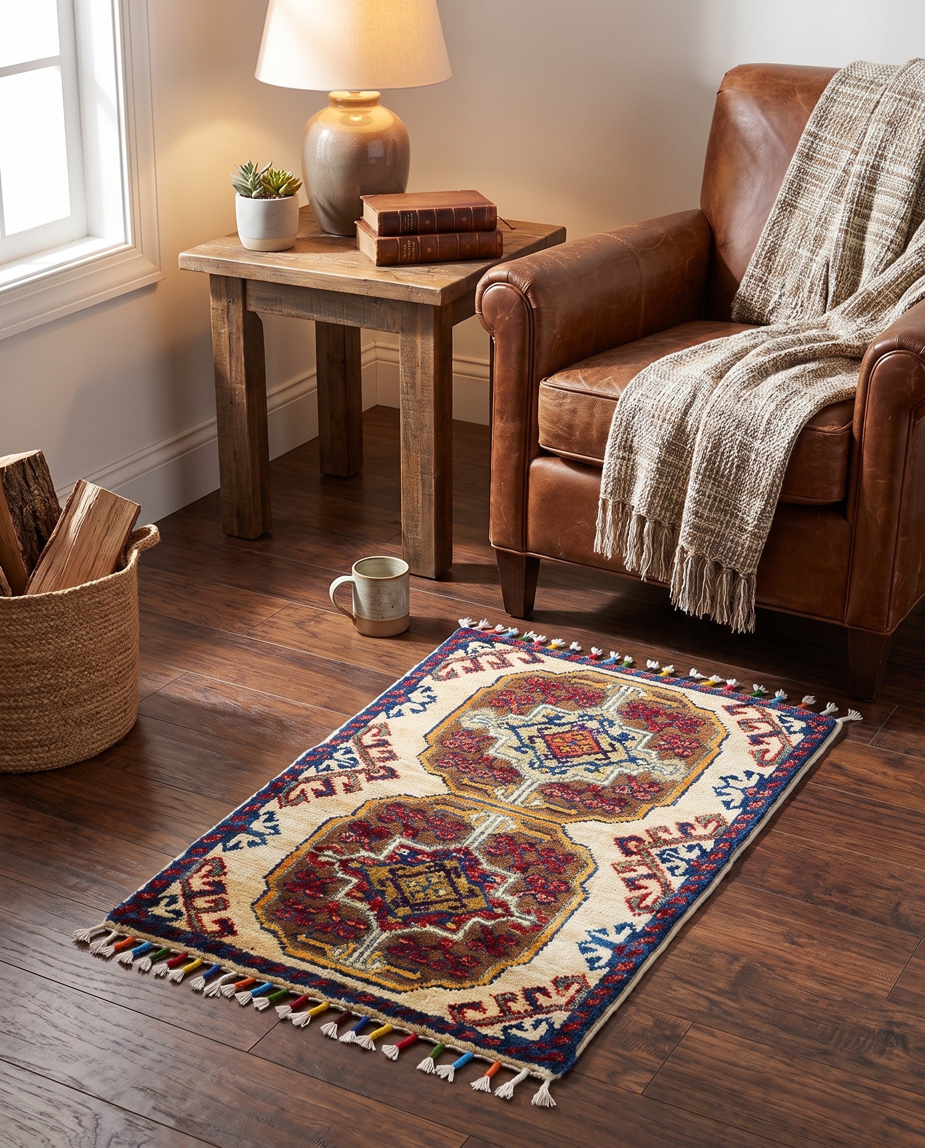 1' 5 x 2' Hand Knotted Modern Ziegler Rug