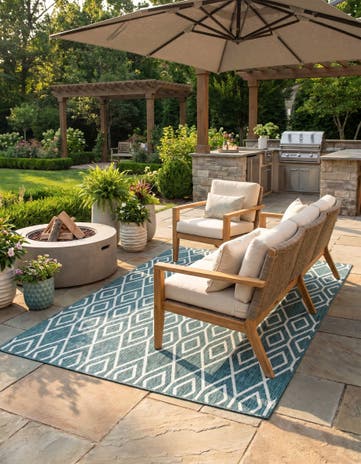 7' 10 x 10' Easy-Clean Jill Zarin Turks and Caicos Indoor / Outdoor Rug