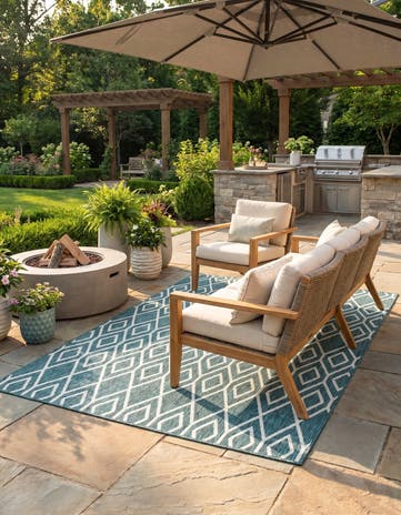7' 10 x 10' Easy-Clean Jill Zarin Turks and Caicos Indoor / Outdoor Rug