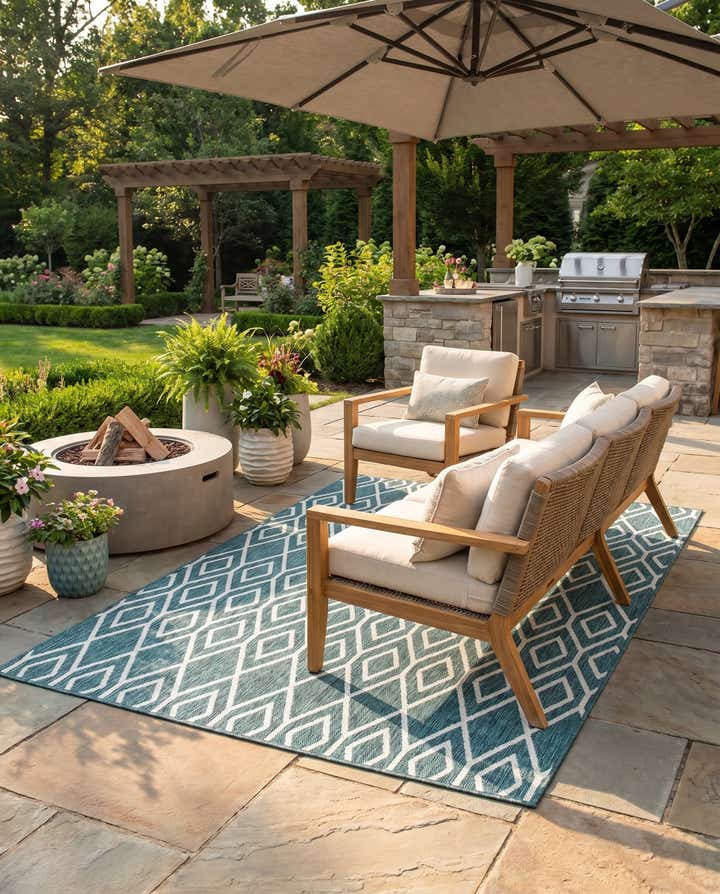 7' 10 x 10' Easy-Clean Jill Zarin Turks and Caicos Indoor / Outdoor Rug
