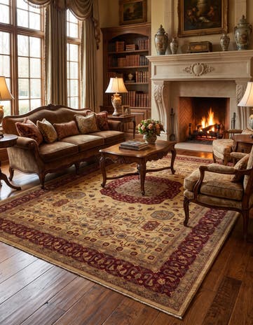 8' x 11' 8 Hand Knotted Mamluk Ziegler Rug