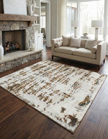 5' x 6' 7 Hand Knotted Ultra Vintage Persian Wool Square Rug