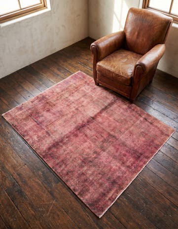 4' 3 x 5' Hand Knotted Ultra Vintage Persian Wool Rug