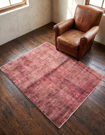 4' 3 x 5' Hand Knotted Ultra Vintage Persian Wool Rug