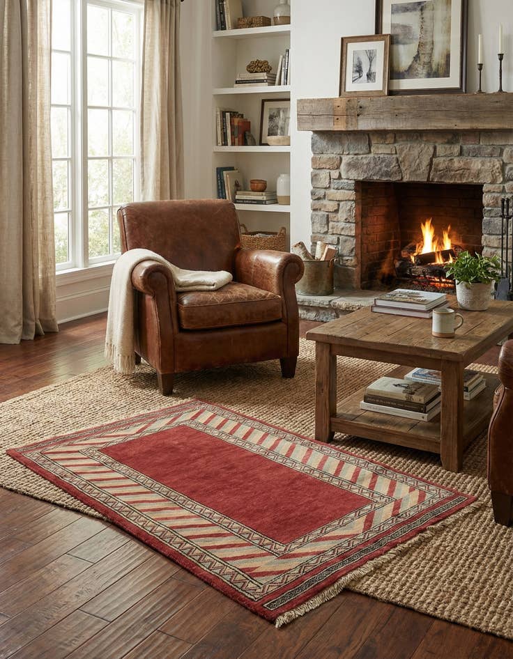 Detail image of 3' 1 x 5' 4 Hand Knotted Ziegler Oriental Wool Rug