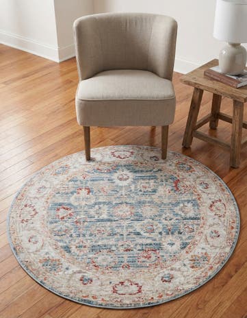 Blue Noble Round Rug