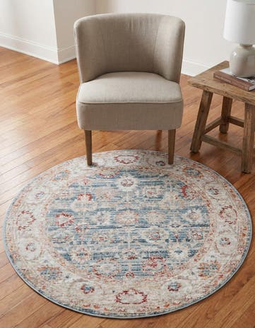 Blue Noble Round Rug