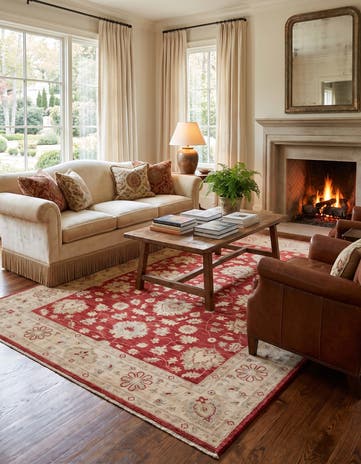 5' 7 x 7' 9 Hand Knotted Ziegler Rug