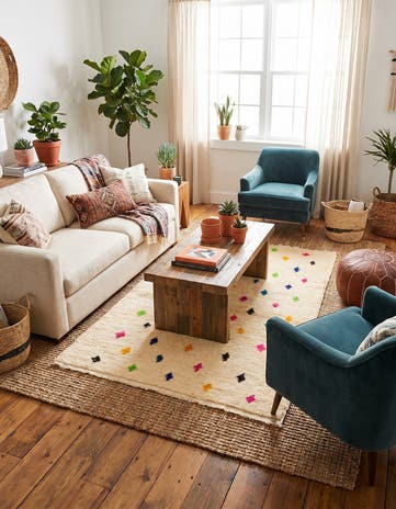 3' 6 x 4' 11 Hand Knotted Moroccan Wool Rug