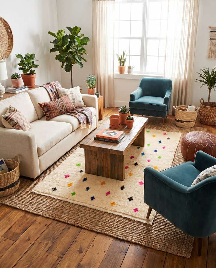 3' 6 x 4' 11 Hand Knotted Moroccan Wool Rug