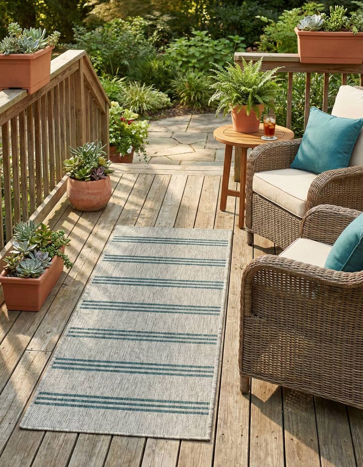 Detail image of 2' x 6' Washable Jill Zarin Anguilla Indoor / Outdoor Runner Rug