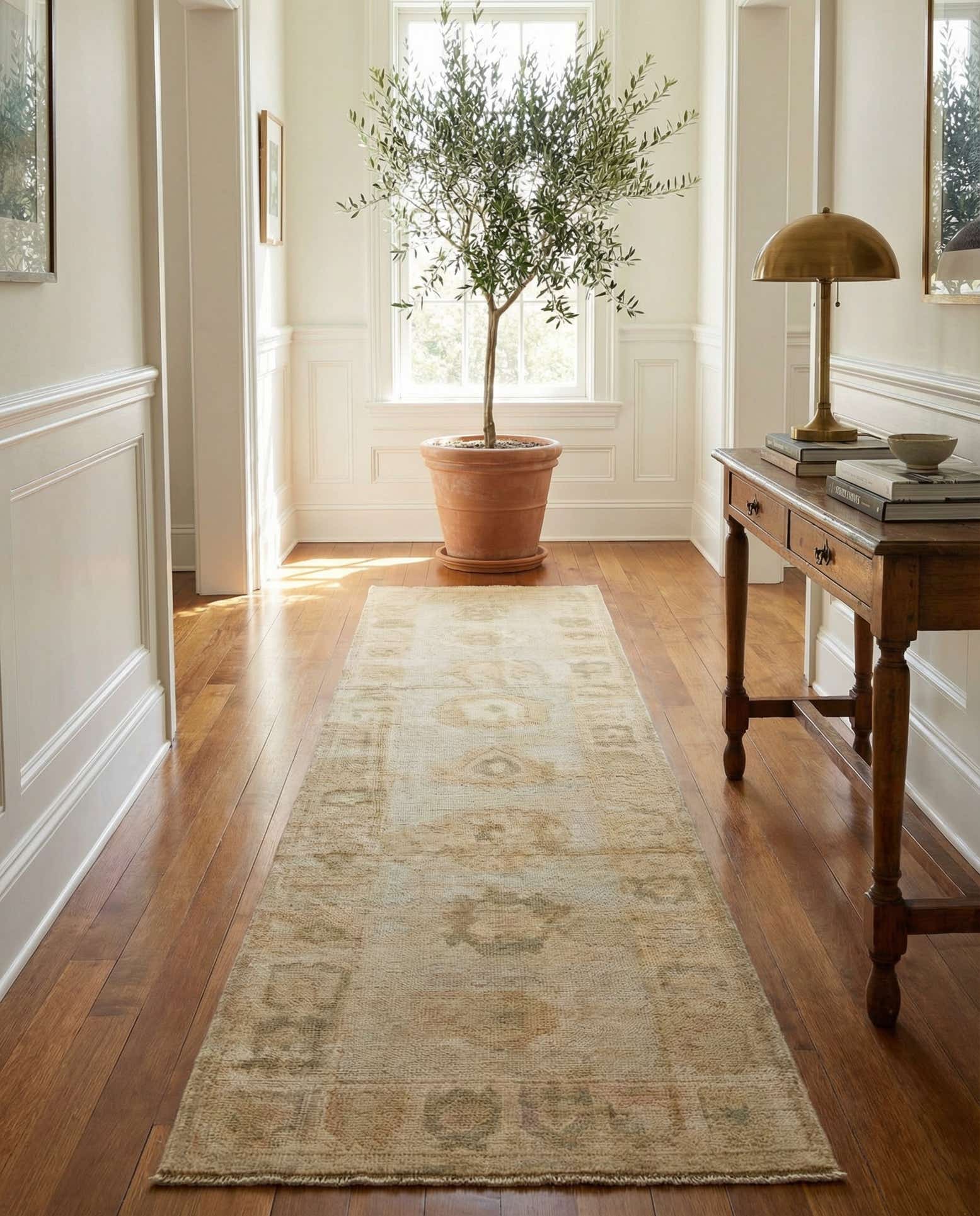 2' 6 x 11' Hand Knotted Oushak Wool Runner Rug