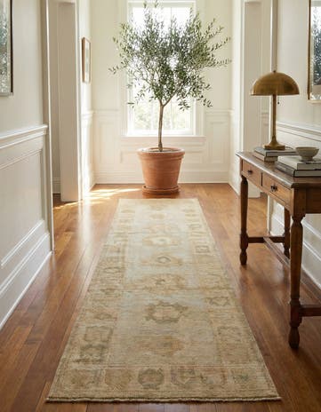 2' 6 x 11' Hand Knotted Oushak Wool Runner Rug