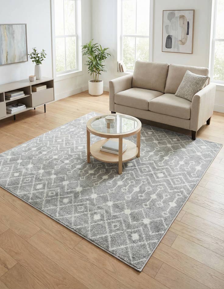 Detail image of 6' x 6' Moroccan Trellis Square Rug