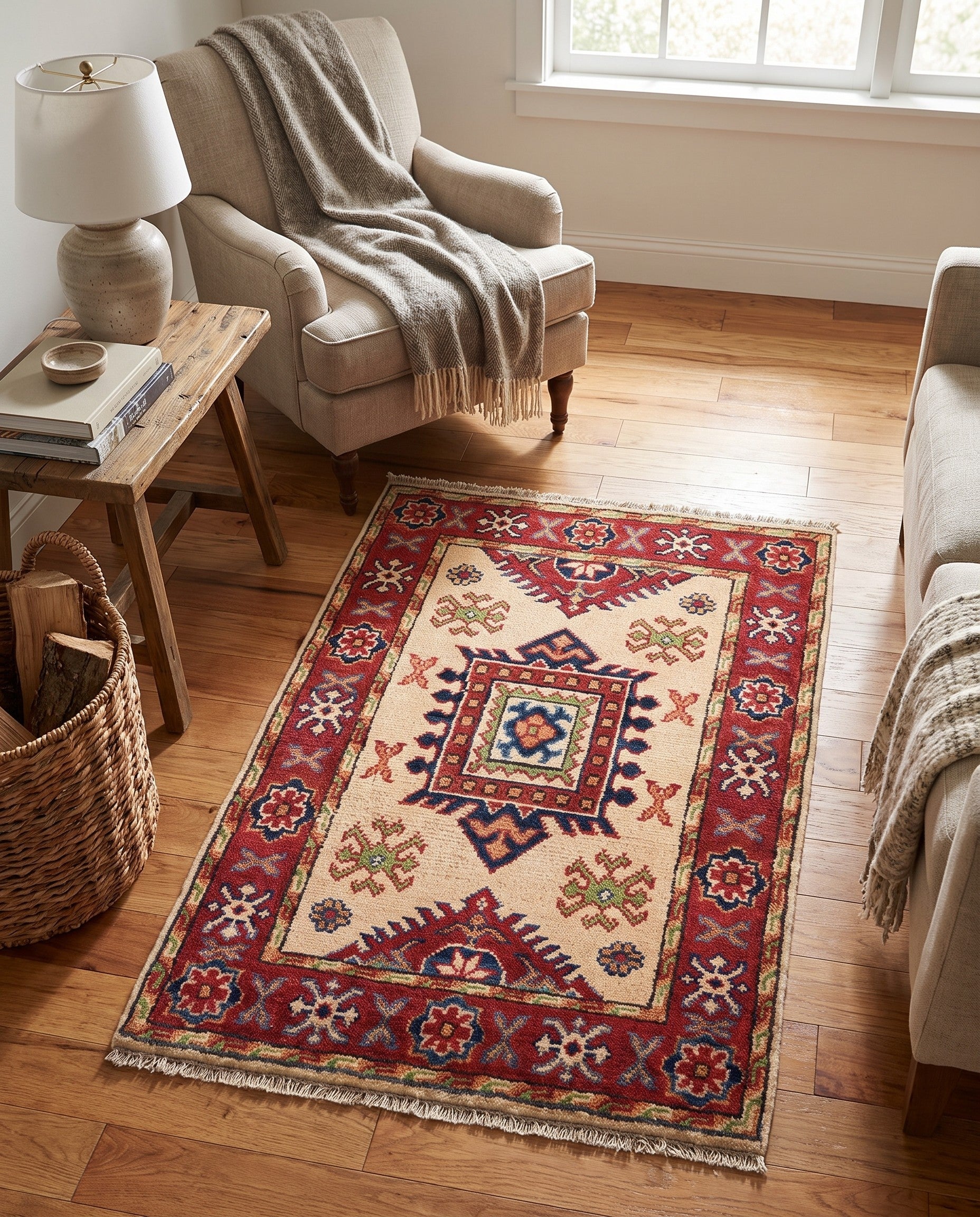 2' x 2' 11 Hand Knotted Kazak Rug