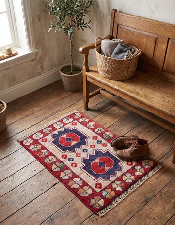1' 4 x 2' Hand Knotted Ziegler Rug