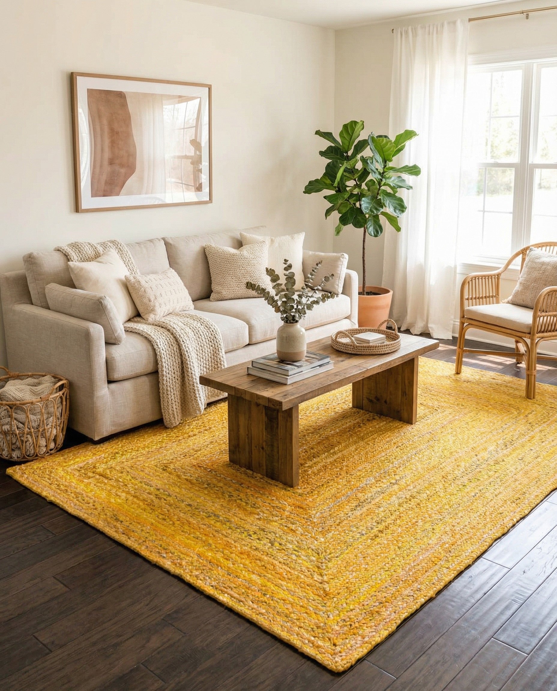 8' x 10' Handmade Braided Chindi Rug