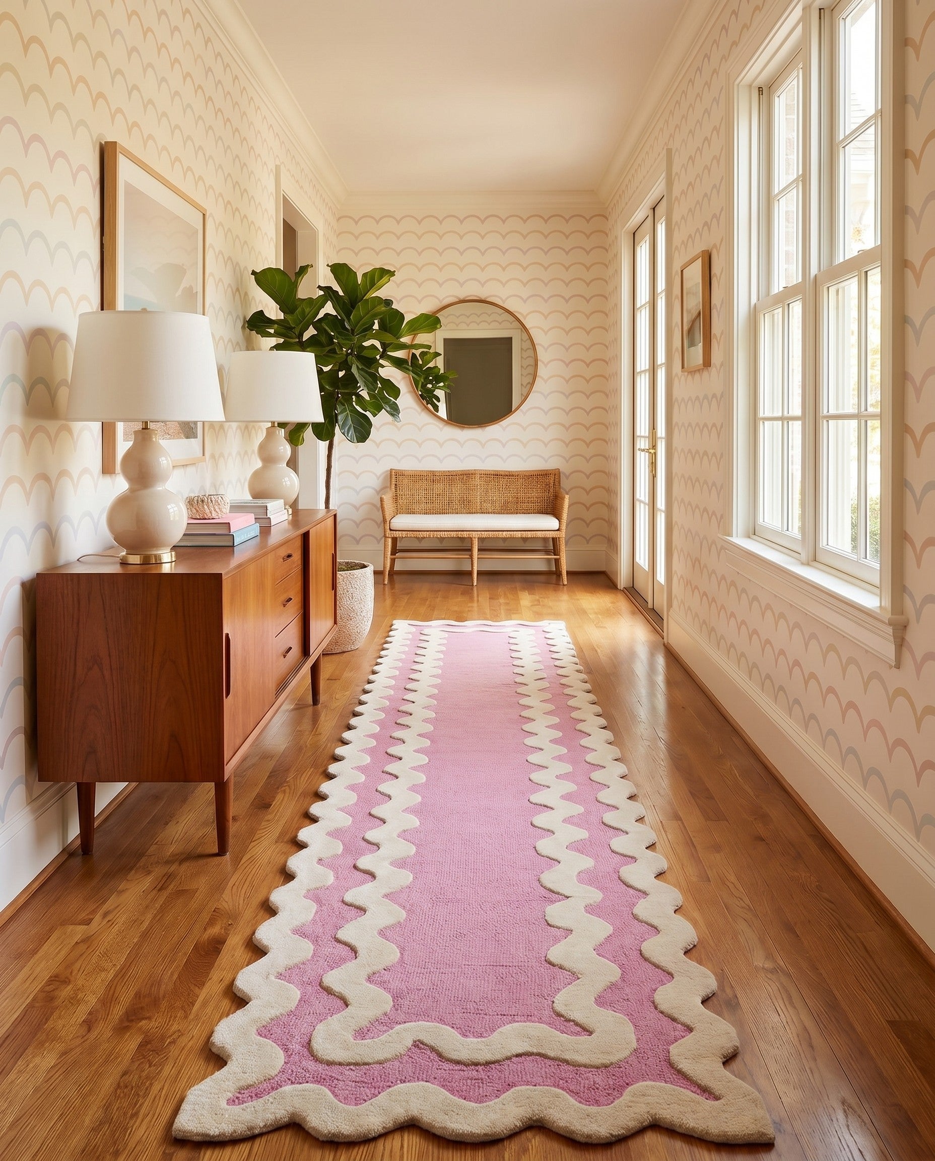 Pink Happy Rugs Wool Runner