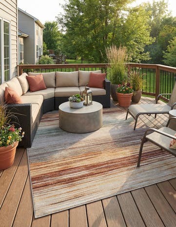 9' x 12' Easy-Clean Modern Indoor / Outdoor Rug