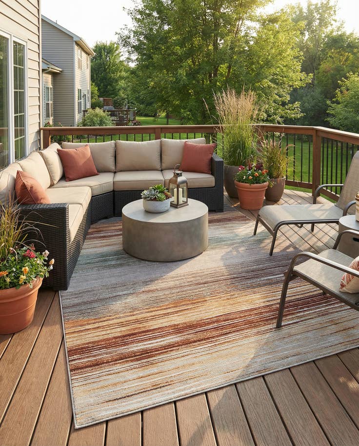 Detail image of 9' x 12' Easy-Clean Modern Indoor / Outdoor Rug