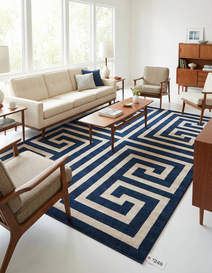 Detail image of 7' 10 x 11' Greek Key Rug