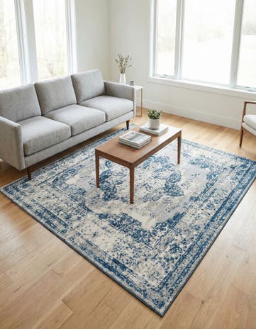 Blue Monte Carlo Square Rug