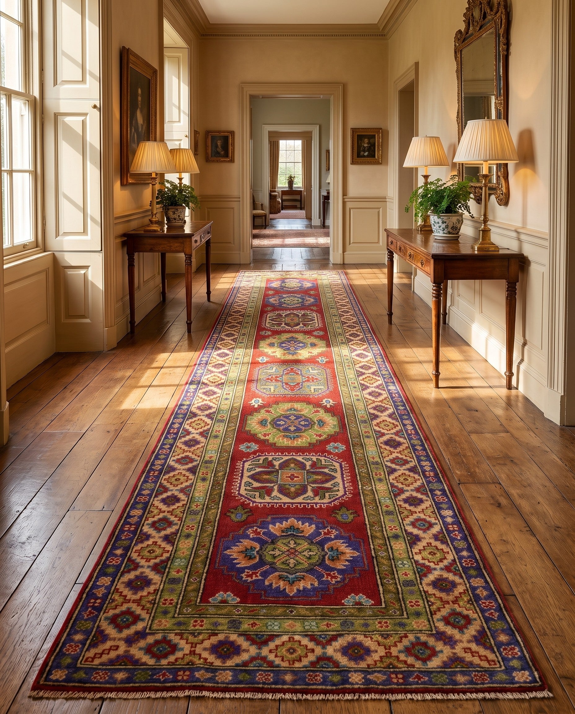 80cm x 275cm Hand Knotted Kazak Runner Rug