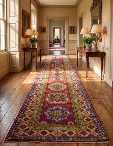 80cm x 275cm Hand Knotted Kazak Runner Rug