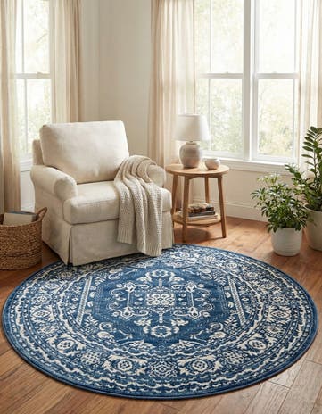 Blue Boston Round Rug