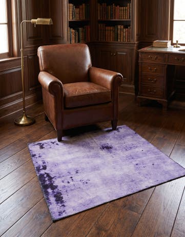 3' 7 x 4' 3 Hand Knotted Ultra Vintage Persian Wool Square Rug