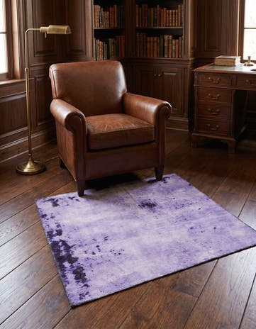 3' 7 x 4' 3 Hand Knotted Ultra Vintage Persian Wool Square Rug