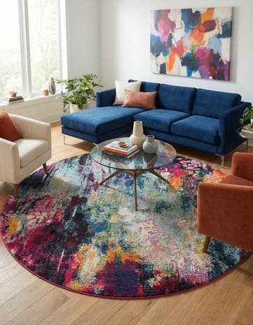 Washable Theia Round Rug