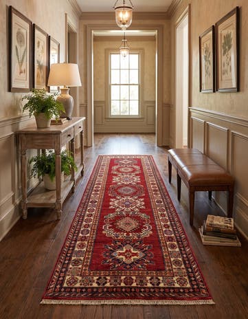 2' 9 x 8' 2 Hand Knotted Kazak Runner Rug
