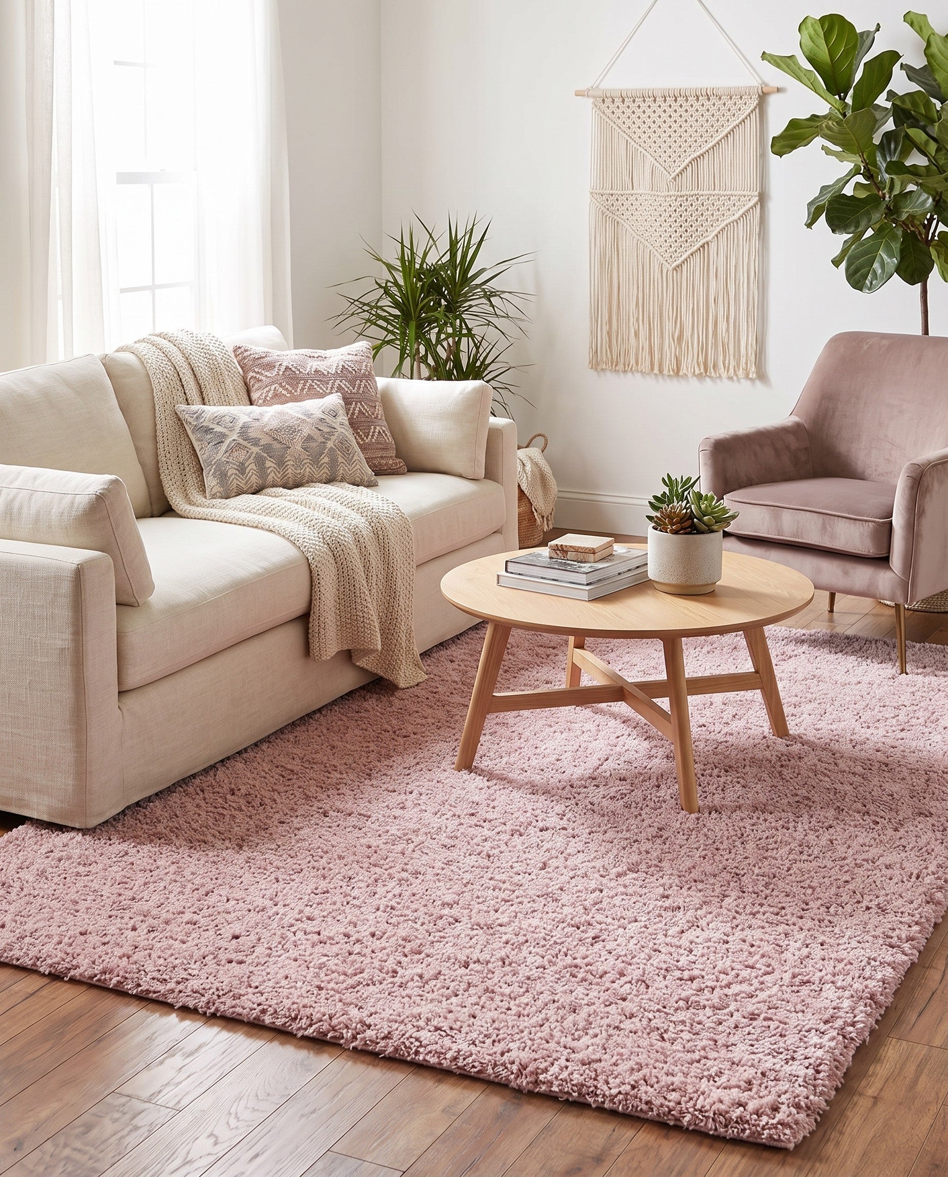 6' x 9' Soft Solid Shag Rug