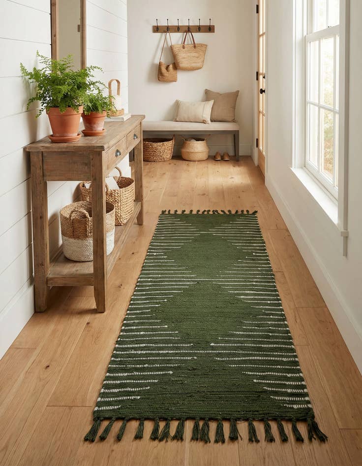 Detail image of 2' 2 x 6' 1 Hand Woven Chindi Cotton Runner Rug