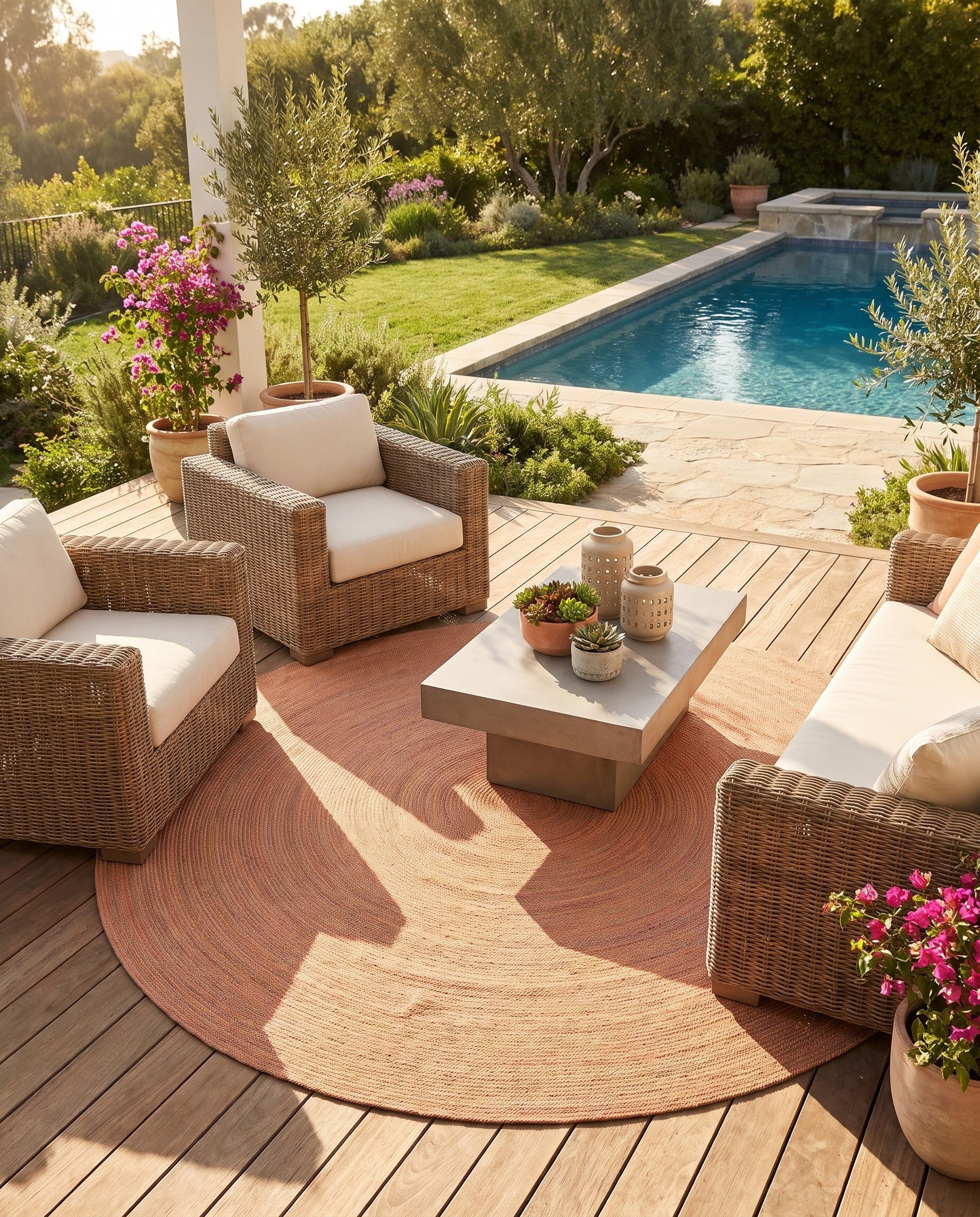 240cm x 240cm Hand Braided Eco Verse Washable Indoor / Outdoor Round Rug