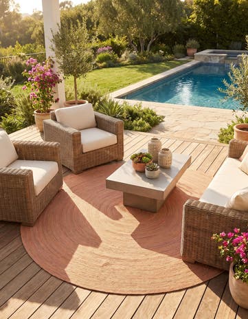 240cm x 240cm Hand Braided Eco Verse Washable Indoor / Outdoor Round Rug