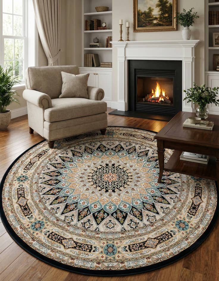 Detail image of 7' x 7' Nain Design Round Rug