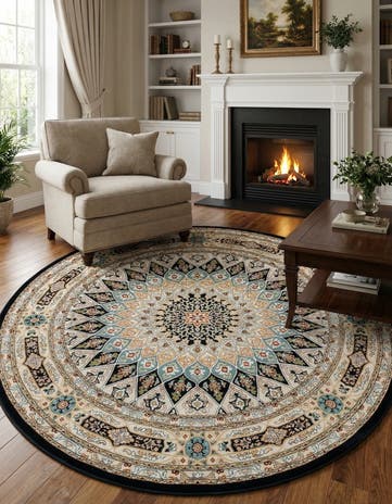 7' x 7' Nain Design Round Rug