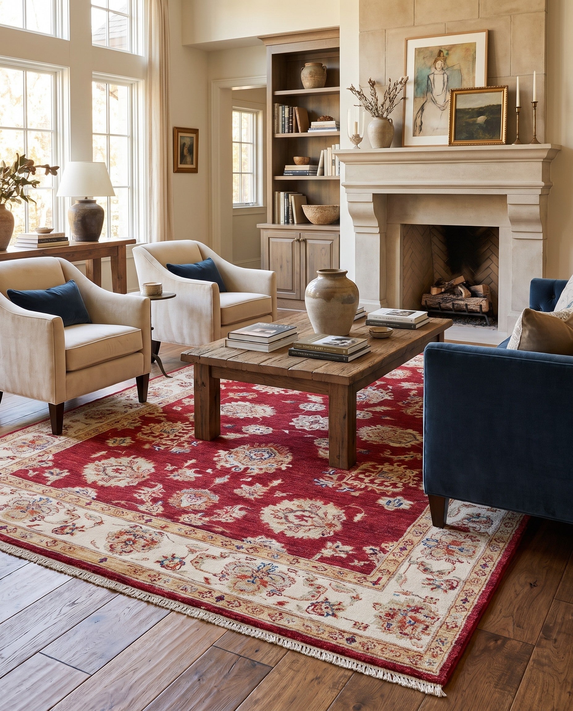 5' x 7' Hand Knotted Ziegler Rug