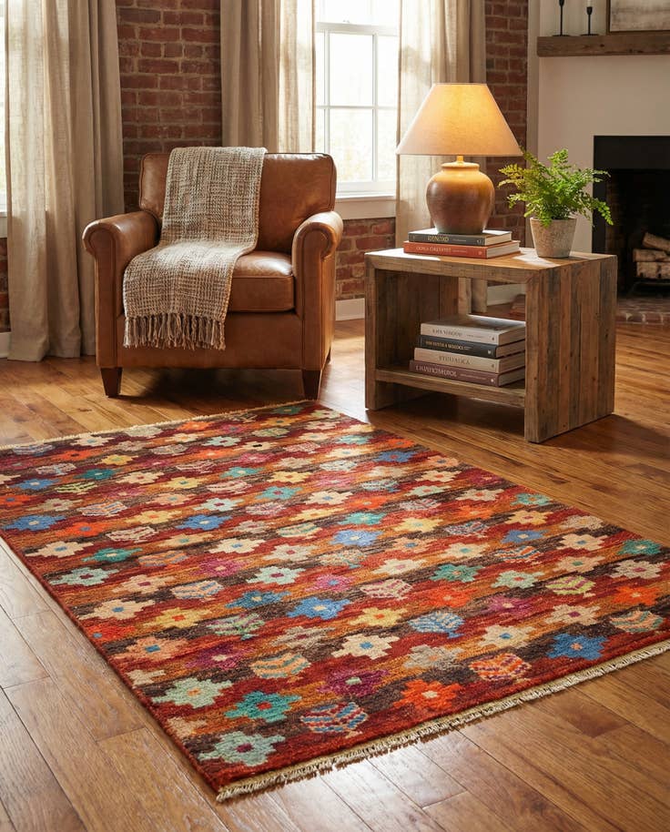 Detail image of 3' 3 x 4' 10 Hand Knotted Balouch Wool Rug