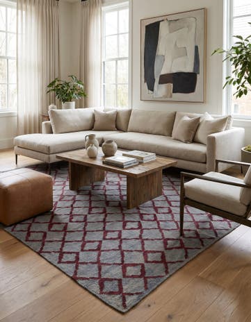 6' 3 x 7' 10 Hand Woven Kilim Modern Wool Square Rug